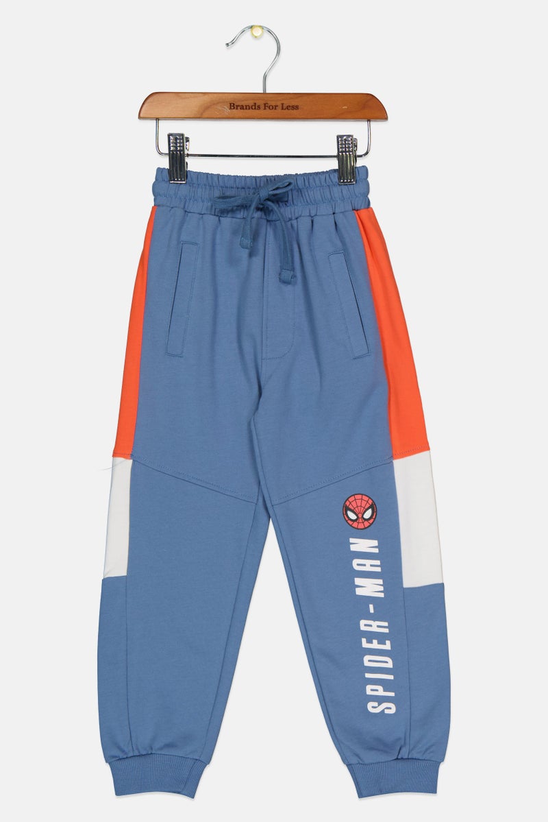 Disney Spiderman x Marvel Toddlers Boy Graphic Print Sweatpants, Slate Blue - Image 3
